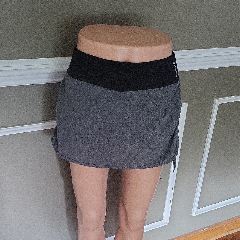 Reebok Black and Gray Mini Skirt
